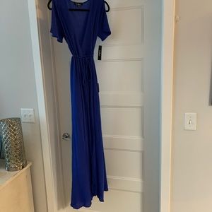 XS Royal Blue Maxi Wrap Dress FITS LIKE A SMALL